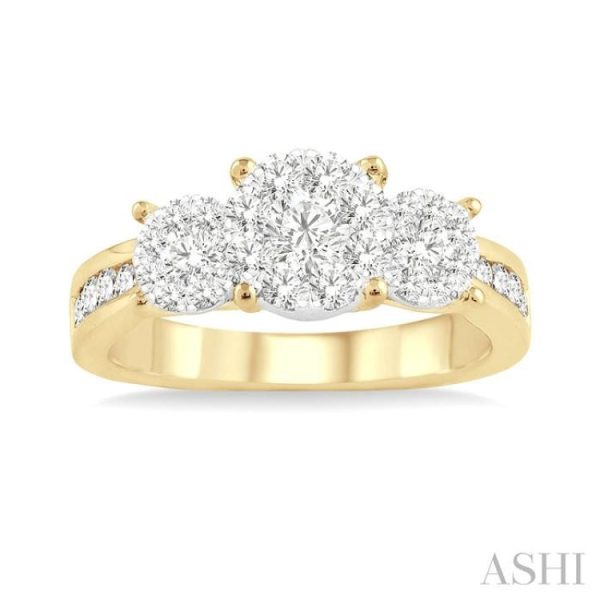 1 2 Ctw Lovebright Round Cut Diamond Ring in 14K Yellow and White Gold Online Sale