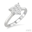 1 2 Ctw Round Cut Diamond Heart Shape Lovebright Ring in 14K White Gold Sale