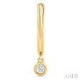 1 10 ctw Petite Bezel Drop Round Cut Diamond Fashion Huggies in 10K Yellow Gold Cheap