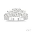 1 2 Ctw Lovebright Round Cut Diamond Ring in 14K White Gold Fashion