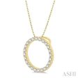 1 2 Ctw Circle of Love Round Cut Diamond Pendant With Chain in 14K Yellow Gold For Cheap