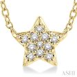 1 10 Ctw Star Round Cut Diamond Petite Fashion Pendant With Chain in 14K Yellow Gold Online now