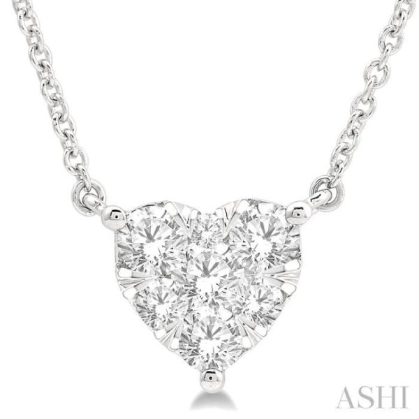 1 2 Ctw Lovebright Diamond Heart Necklace in 14K White Gold Online