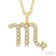 1 10 Ctw Scorpio Round Cut Diamond Zodiac Pendant With Chain in 10K Yellow Gold Supply