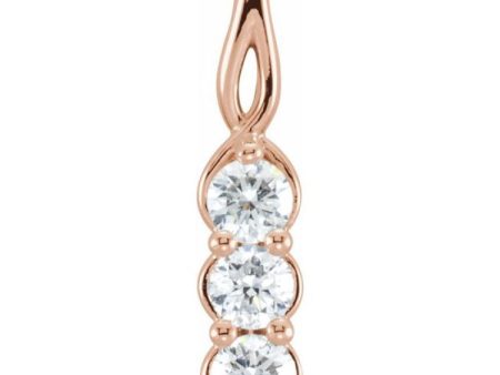 14K Rose 1 2 CTW Lab-Grown Diamond Three-Stone Pendant Sale