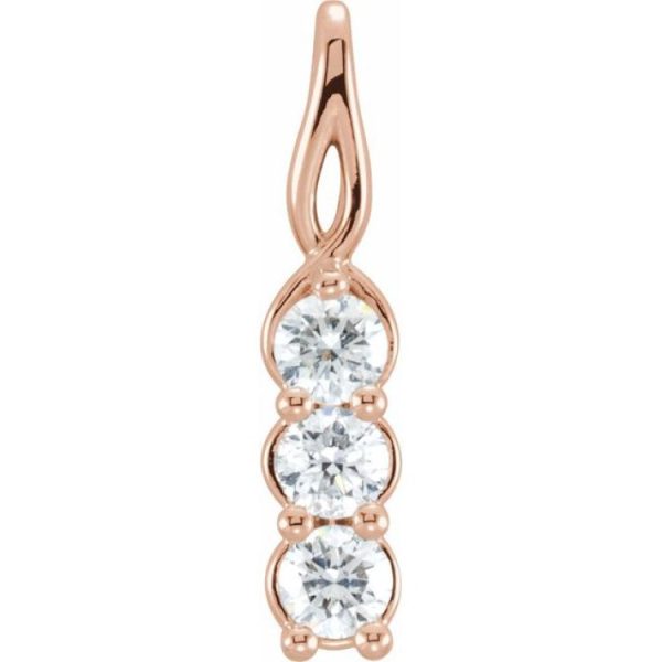 14K Rose 1 2 CTW Lab-Grown Diamond Three-Stone Pendant Sale