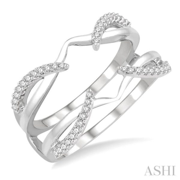 1 4 Ctw Diamond Claw Insert Ring in 14K White Gold on Sale