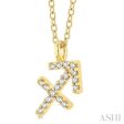 1 10 Ctw Sagittarius Round Cut Diamond Zodiac Pendant With Chain in 10K Yellow Gold Online now