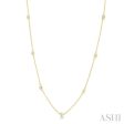 1 3 Ctw Round Cut Diamond Station Necklace in 14K Yellow Gold Hot on Sale