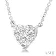 1 2 Ctw Lovebright Diamond Heart Necklace in 14K White Gold Online