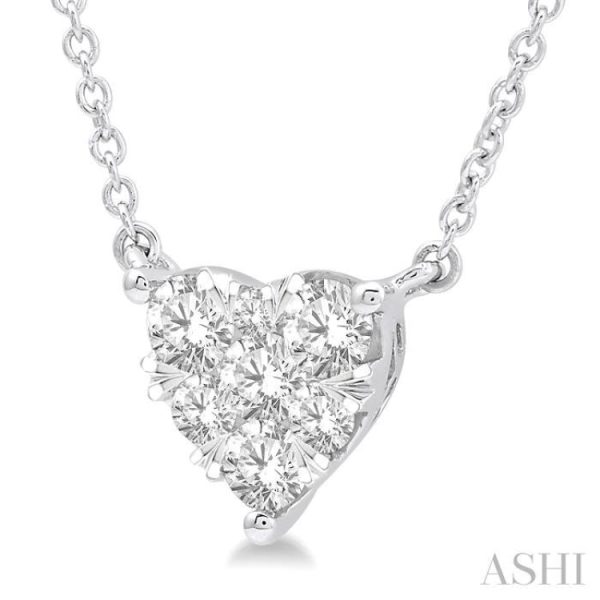 1 2 Ctw Lovebright Diamond Heart Necklace in 14K White Gold Online