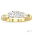 1 3 Ctw Lovebright Round Cut Diamond Ring in 14K Yellow and White Gold Hot on Sale