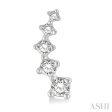 1 10 Ctw Round Cut Diamond Petite Fashion Climbers in 14K White Gold Online Sale