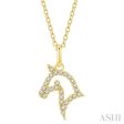 1 10 Ctw Horse Head Petite Round Cut Diamond Fashion Pendant With Chain in 10K Yellow Gold Discount