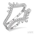 1 2 Ctw Pointed Arch Round Cut Diamond Insert Ring in 14K White Gold For Cheap