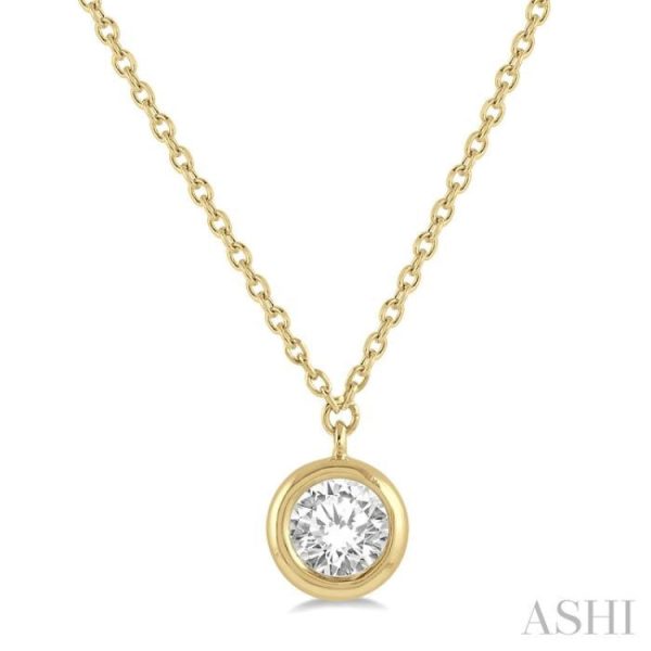 1 3 ctw Round Cut Diamond Necklace in 14K yellow Gold For Discount