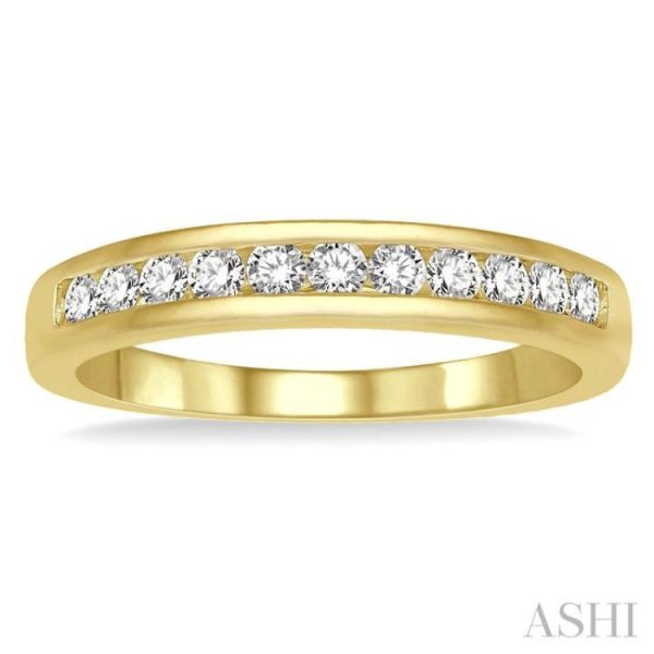 1 3 ctw Channel Set 11 Stone Round Cut Diamond Wedding Band in 14K Yellow Gold For Discount