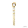 1 2 ctw Journey Round Cut Diamond Fashion Long Chain Earring in 14K Yellow Gold For Cheap