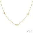 1 3 Ctw Round Cut Diamond Station Necklace in 14K Yellow Gold Hot on Sale