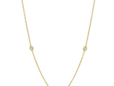 1 2 Ctw Round Cut Diamond Fashion Necklace in 14K Yellow Gold Cheap