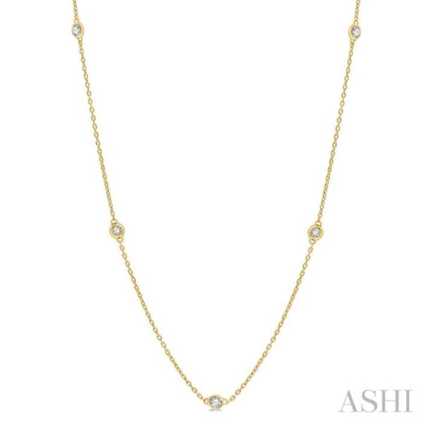 1 2 Ctw Round Cut Diamond Fashion Necklace in 14K Yellow Gold Cheap