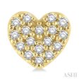 1 10 Ctw Heart Charm Round Cut Diamond Petite Fashion Earring in 10K Yellow Gold Online Hot Sale