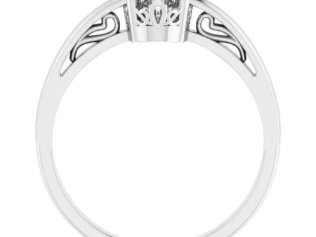 10K White 7x5 mm Oval Scroll Setting® Solitaire Ring Mounting Sale