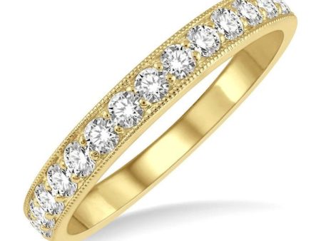 1 2 ctw Round Cut Diamond Wedding Band in 14K Yellow Gold Online Hot Sale