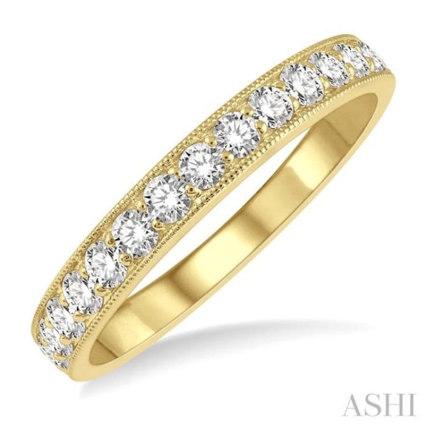 1 2 ctw Round Cut Diamond Wedding Band in 14K Yellow Gold Online Hot Sale