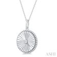 1 20 ctw Round Medallion Round Cut Diamond Pendant With Chain in Sterling Silver For Cheap