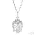 1 10 Ctw Head of Buddha Petite Round Cut Diamond Fashion Pendant With Chain in 10K White Gold Cheap