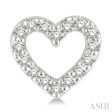 1 10 Ctw Heart Cutout Round Cut Diamond Petite Fashion Earring in 10K White Gold Online Hot Sale