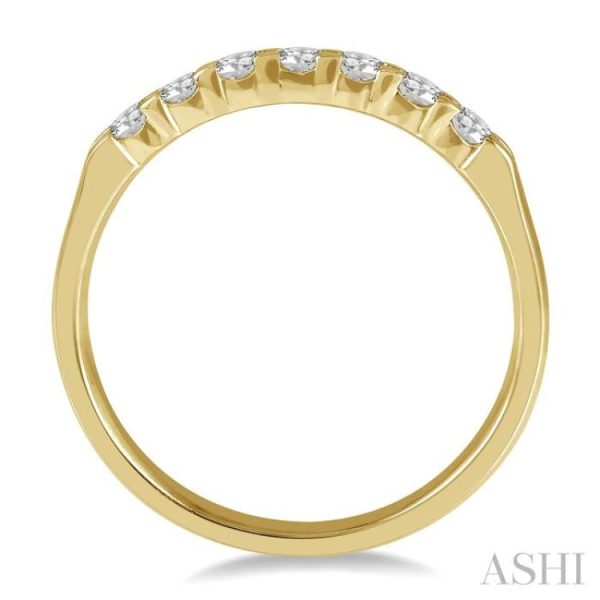 1 3 ctw 7 Stone Round Cut Diamond Wedding Band in 14K Yellow Gold For Cheap