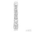 1 4 ctw Graduated Round Cut Diamond Fashion Huggies in 10K White Gold Online