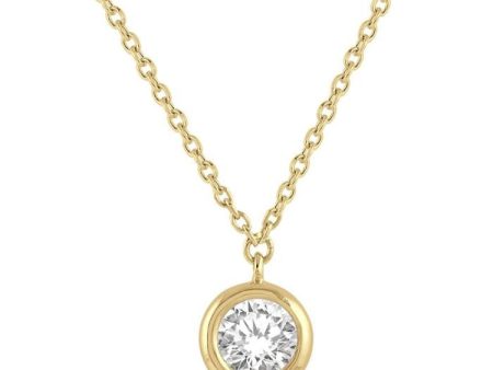 1 10 ctw Round Cut Diamond Necklace in 14K Yellow Gold For Discount