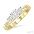 1 3 Ctw Lovebright Round Cut Diamond Ring in 14K Yellow and White Gold Hot on Sale