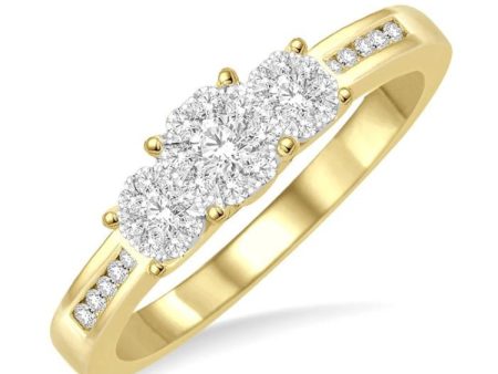 1 3 Ctw Lovebright Round Cut Diamond Ring in 14K Yellow and White Gold Hot on Sale