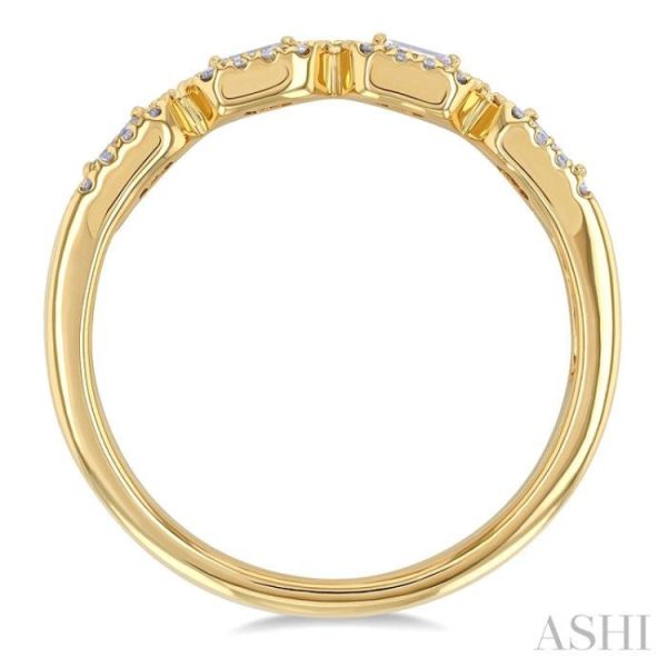 1 3 ctw East-West Baguette and Round Cut Diamond Fashion Band in 14K Yellow Gold Sale