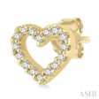 1 10 Ctw Heart Cutout Round Cut Diamond Petite Fashion Earring in 14K Yellow Gold Online Hot Sale