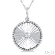 1 20 ctw Round Medallion Round Cut Diamond Pendant With Chain in Sterling Silver For Cheap