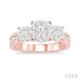 1 2 Ctw Lovebright Round Cut Diamond Ring in 14K Rose and White Gold Online Sale