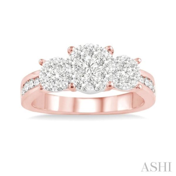 1 2 Ctw Lovebright Round Cut Diamond Ring in 14K Rose and White Gold Online Sale