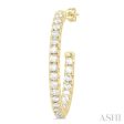 1 2 ctw French Pave Set Round Cut Diamond Fashion Half Hoop Earring in 14K Yellow Gold Online Hot Sale