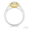 1 3 ctw Star Shape Lovebright Round Cut Diamond Ring in 14K White and Yellow Gold Online now