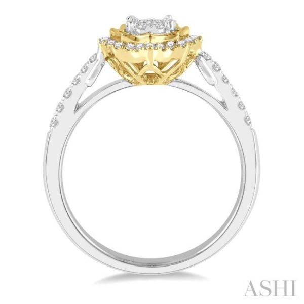 1 3 ctw Star Shape Lovebright Round Cut Diamond Ring in 14K White and Yellow Gold Online now