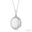 1 10 Ctw Circle Shape Round Cut Diamond Keepsake Locket Pendant With Chain in Sterling Silver Cheap