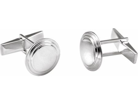 Sterling Silver Posh Mommy® Engravable Cuff Links For Cheap