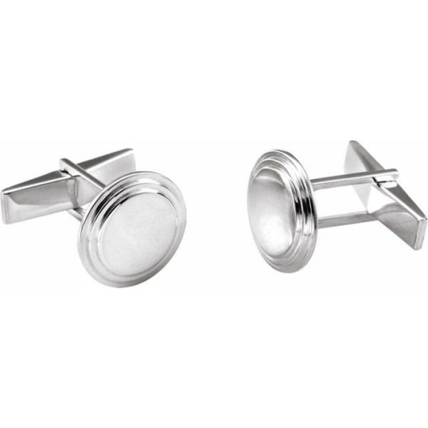 Sterling Silver Posh Mommy® Engravable Cuff Links For Cheap