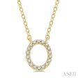 1 20 Ctw Initial  O  Round Cut Diamond Pendant With Chain in 14K Yellow Gold Online Hot Sale