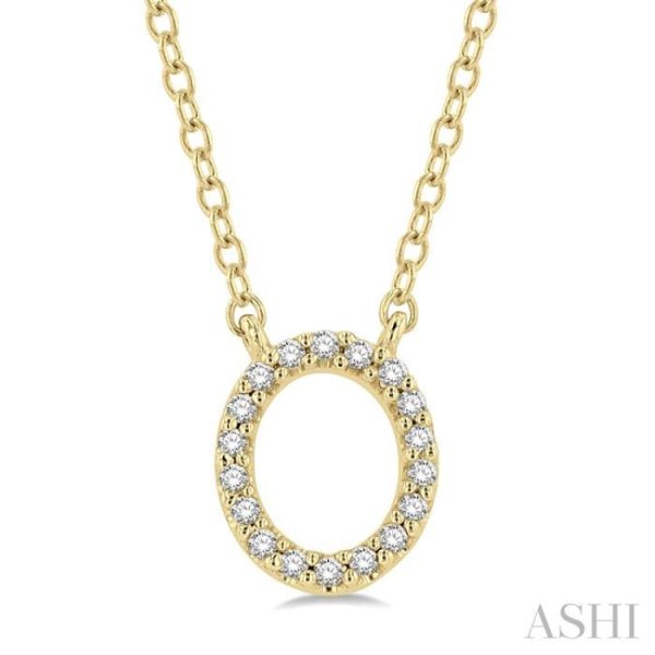 1 20 Ctw Initial  O  Round Cut Diamond Pendant With Chain in 14K Yellow Gold Online Hot Sale